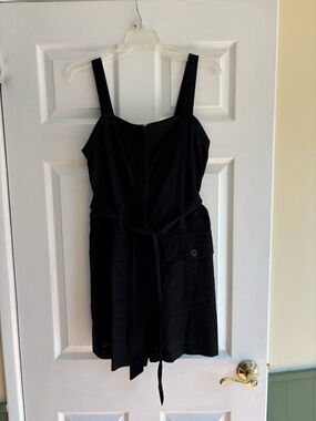 Habitual Black Romper with Wide Straps and Tie